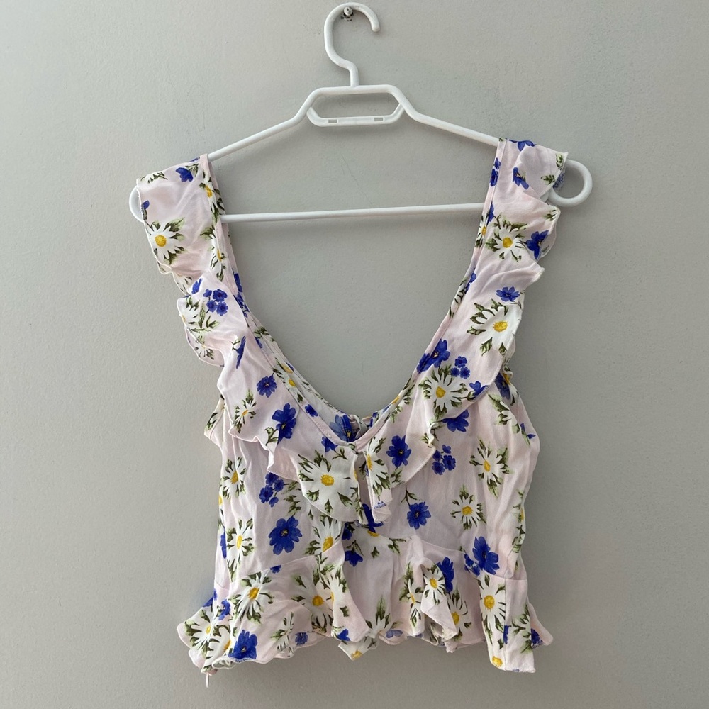 Forever21 Floral Cropped Tank Top - Picture 4 of 5